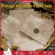 Vintage Art Letter Paper Set Simple Lined Handwritten Invitation Envelope Letter Set School Supplies