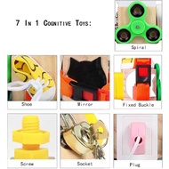 Busy Cube Toy,Sensory Wooden Busy Essentials Cube Travel Toys for Toddlers 3 4 5 6Year Old,Wooden Mo