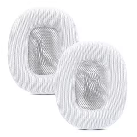 Replacement earpads for Apple airpods max Headphone, Protein Leather Ear Cushion (silver white)