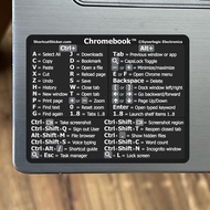 SYNERLOGIC Chrome OS Reference Keyboard Shortcut Sticker - Black Vinyl - Size 3"x2.4" for Any Chrome
