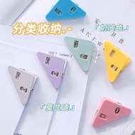 Hot Selling Multifunctional Transparent Corner Clips Test Paper Book Triangle File Folder Book Stati