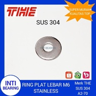 RING PLAT LEBAR M6 STAINLESS THE SS SUS 304 FLAT WASHER PLATE PLAIN