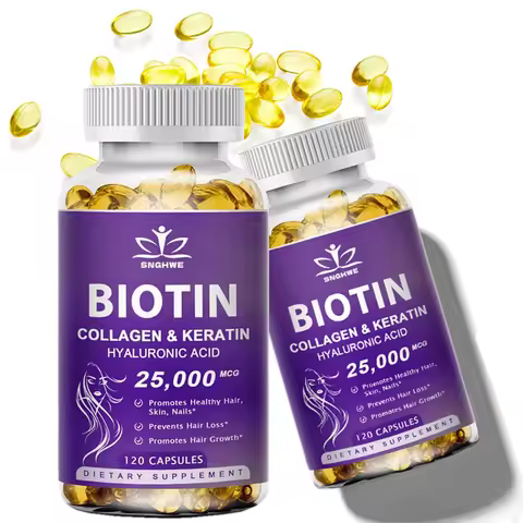 SNGHWE Collagen Biotin Capsules for Extra Strength Boost Hair, Skin and Nails Improve Skin Texture H