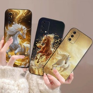 Oppo A74 / A94 / A95 case with lucky golden horse print - shockproof TPU cover