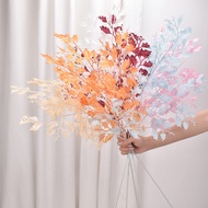 5 Fork Oak Leaves Artificial Flowers Wedding Auditorium Ceiling Decor Fake Flowers and Plastic Flowers Fake Leaves