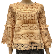 เสื้อลูกไม้คอตตอน ซับในลินิน ผู้ใหญ่ อก 38" 40" 42" 44" 46" 48" 50" อินกะออย In Ka Oil สีดำ/เหลือง/ช