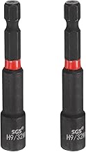 QUARKZMAN 2 x Nut Drive Drill Bit 9/32 Inch SAE Socket 1/4 Inch Hex Shank 2.56 Inch (65 mm) Length M