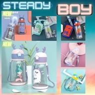 STEADYBOY 600ml & 700ml Children Water Bottle Kids Cartoon Drinking Water Bottle Baby Bottle With St