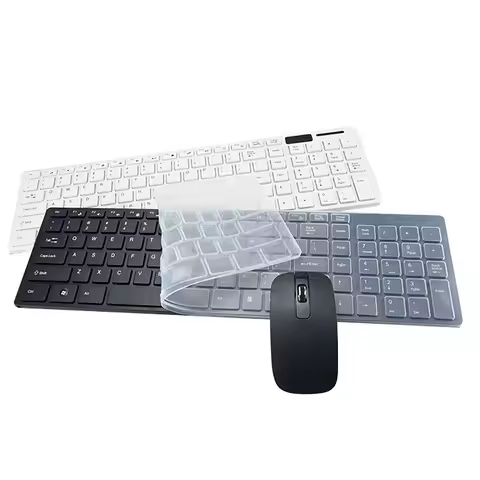 Ultra-thin 2.4G Wireless Keyboard Mouse Set with Keyboard Film Computer Office Gaming Silent Keyboar