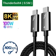 Thunderbolt 4 Cable Support 8K Display / 40Gbps Data Transfer / 100W Charging USB C to USB C Cable For Type C MacBook iPad Pro Hub Compatible with Thunderbolt 3 （0.5M/1M/2M）