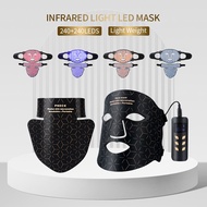 [Ready Stock] Silicone Face Mask Instrument Spectrum Instrument Red Blue LED Face Neck Beauty Tool Nearly Infrared Large Row Lights