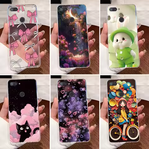 For Xiaomi Mi 8 Lite Case Clear Aesthetic Luxury Cute Love Rabbit Funny Pattern TPU Soft Silicone Ph
