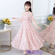 Kids Dress Baby Girl Princess Dress 3-13 Years Old Girl Short SleeveDress Chiffon Dress Children Sum