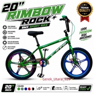 20 Inch HTG BMX Rainbow Rock Sport Bike 5 Spoke Mag Wheel Disc Brake Sealed Bearing Ready Stock