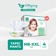 Offspring Fashion Baby Diapers Pants/Tape - Random Same Design [4 Packs] [1 Carton]