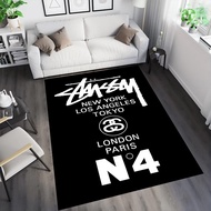 Stussy logo pattern printed rug home decor bedroom living room game area bathroom carpet