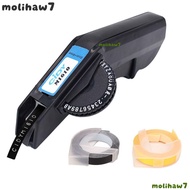 MOLIH Embossing Label Maker, Plastic Black Raised Label Maker,  Manual Raised Lettering Portable Han