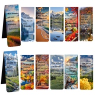12PCS  Scripture Favorites with Abstract Scenic Bookmark Magnetic Pastel Design Inspirational Magnet