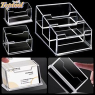 TOPTOOL 1Pcs Bussiness Card Holder, 1/2/3 Grids Display Stand Business Card Box,  Transparent Acryli