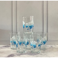 6pcs flower cups, patterned glass cups, coffee cups