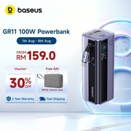 Baseus  GR11 100W 10000mAh Power Bank Built-in Retractable USB-C Cable Portable PD External Battery 
