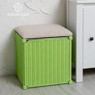 [特價]【藤立方】組合收納椅凳-綠色-DIY