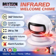 Daytech Door Bell Shop Entry Chime Motion Sensor with Sound Alarm 12 Chimes For Mall HW08