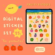 數位 Fruity Veggie Digital Sticker for Goodnotes,Notability,Etc.