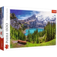 Lake Oeschinen, Alps, Switzerland 1500 Piece Jigsaw Puzzle Red 33"x23" Print, DIY Puzzle, Creative F