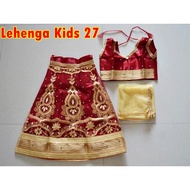 Maroon+gold Lehenga Kids Ages 1,2,3,4,5 Years/Girls Indian Clothes