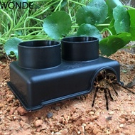 WONDE Reptile Hide Box, Rectangle S/M/L Snake Shelter House, Reptile Hide Cage Box Black Plastic Rep