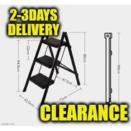 SMLJ 🔥High Quality 3 Step Lightweight Foldable Ladder🔥Folding 3 tier Lightweight Steel Step Ladder with Hand Grip