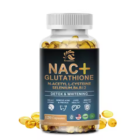 Greensure NAC Glutathione Capsules N-Acetyl Cysteine 1200 mg Support for Liver, Lung | Amino Acid, I