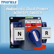 TAXNELE ATS 2P 63A 230V Micro Circuit Breaker Automatic Dual Power Transfer Switch สวิตช์สลับแหล่งจ่