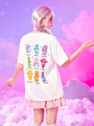 ROMWE X Care Bears 卡通熊圖形垂肩tee