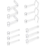 Bioflex Transparent Nose Ring Suitable for Men Women, Plastic Nose Ring for Work, L-Shaped, Body Tra