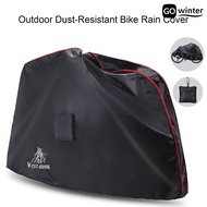 [GW]Bicycle Cover Wear-resistant Foldable Waterproof UV Resistant Fasten Tape Design Polyester Outdoor Dust-Resistant Bike Rain Cover Bike Supplies