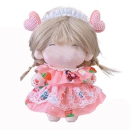 20CM ผ้าฝ้ายตุ๊กตาตุ๊กตาชุดเจ้าหญิงชุดมินิเดรสกับ Headwear ตุ๊กตาอุปกรณ์เปลี่ยนเกม