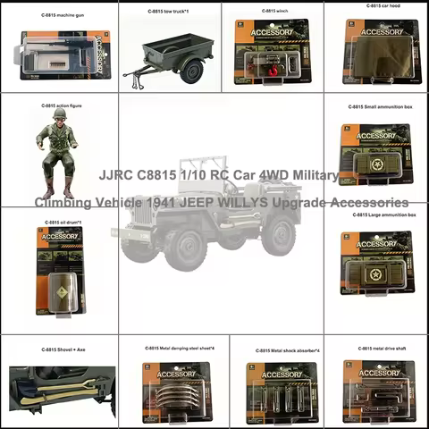 JJRC C8815 1/10 RC Car 4WD Military Climbing Vehicle 1941 JEEP WILLYS Upgrade Accessories Parts