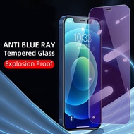 ฝาครอบ Anti-blue Light กระจกนิรภัยสำหรับ iPhone 15 11 14 13 12 Pro Max 13 12 Mini XS Max X XS 8 7 6 Plus SE 2020 2022 ป้องกันหน้าจอ