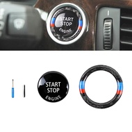 Black E90 Engine Start Button Cover Kit,for BMW 1 3 5 6 7 8X1 X3 X5 X6 Series E81 E91 E92 E60 E63 E8