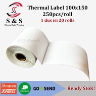 [250pcs] Thermal Label Sticker 100x150x250pcs/roll A6 Size Premium Quality