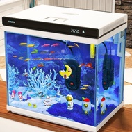 Fish Tank Set Ultra  White Sensen Glass Small Fish Tank Can Aerate Living Room Desktop Household Aqu