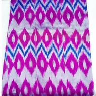 Kain Meteran Sutra Asli 100% Tenun Ikat Motif Co' Bo' Bugis Pink