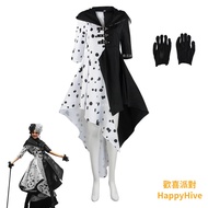 Halloween Dalmatian & Witch Themed Cosplay Costume - Black and White Dress