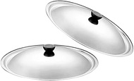 Luxshiny 2pcs Universal Lid for Pots and Pans Skillets Stainless Steel Pan Cover Frying Pan Cover Cast Iron Skillet Pot Lids Cookware Lids Replacement 27cm