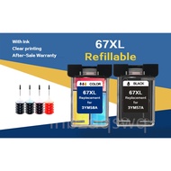 HP 67XL ink HP 67 black HP67 HP67XL refillable ink cartridge Compatible for hp 6052 6055 6058 607