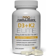 D3 + K2 Elite – Vitamin D3 + Vitamin K2 – 60 Day Supply – High-Potency, Bioavailable MK-7