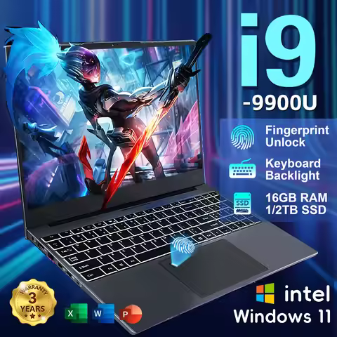 i9 Laptop Windows11 Pro 15.6" Ultra Portable Laptop intel Core i9-9900U 16GB RAM 1TB 2TB SSD Fingerp