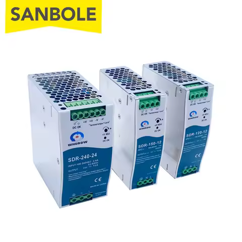 Ultra Thin DIN Rail Mounting Switch Power Supply SDR-240 12V 24V 75W 120W 240W Industrial Control Ca